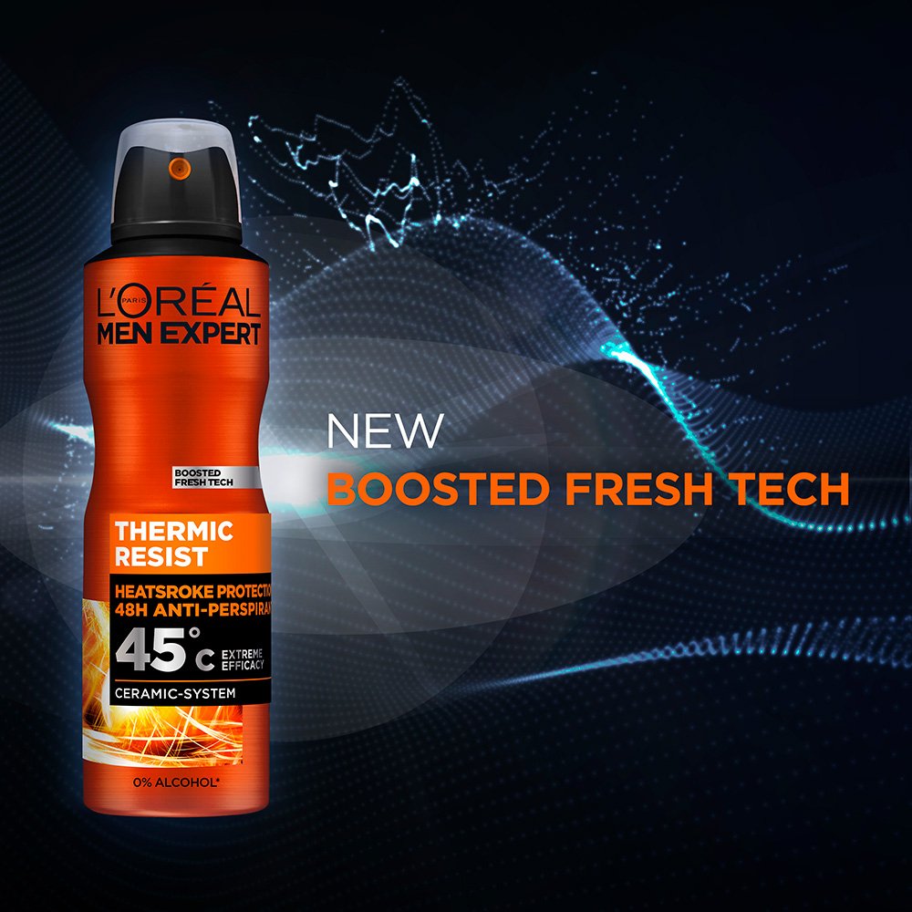 OAP   MEN EXPERT   THERMIC RESIST   SPRAY DEODORANT   AUGMENTED PIC   SCIENTIFIC